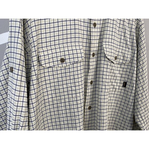 LL Bean Outdoors Textured Long Sleeve Shirt Camping Men’s L Reg Khaki Check - Picture 6 of 16
